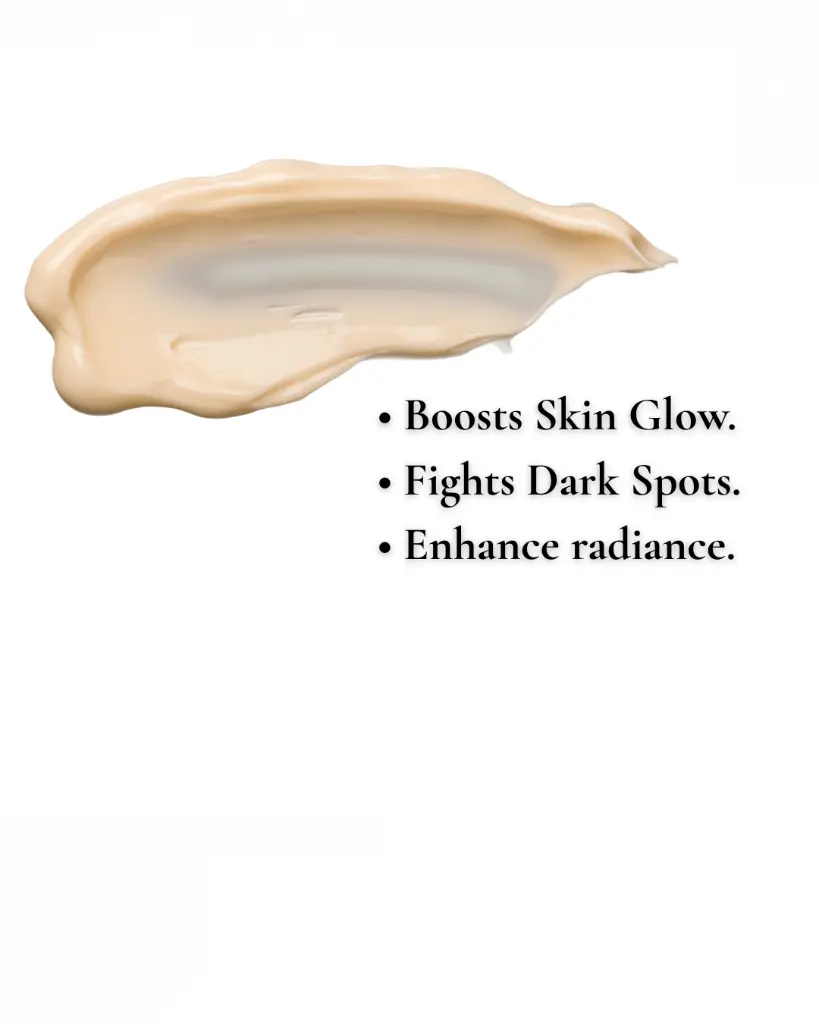 Boosts skin glow, fights dark spots, enhances radiance
